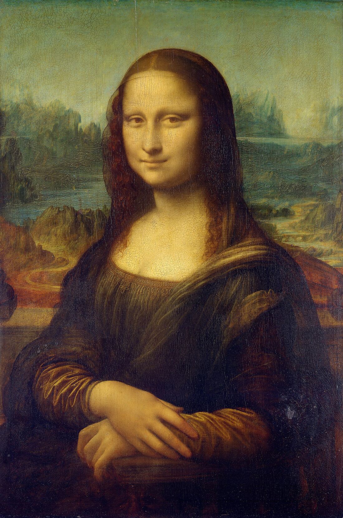 Retrato clássico de uma mulher de olhar sereno, em moldura âmbar